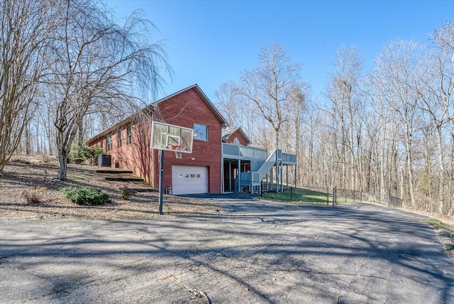 view of home's exterior with a garage