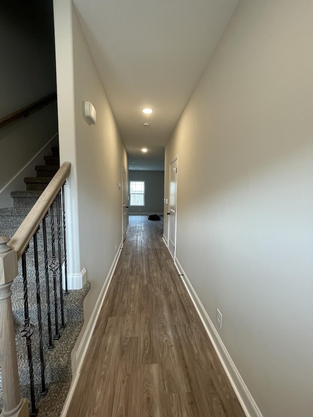 hall featuring hardwood / wood-style flooring