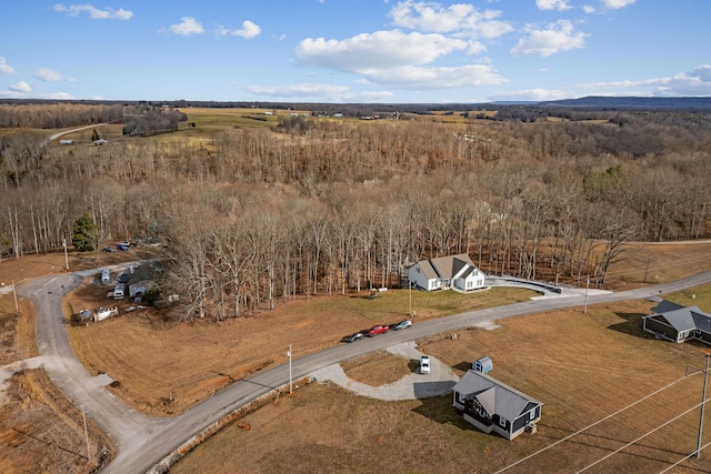 aerial view with a rural view