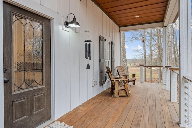 deck featuring covered porch