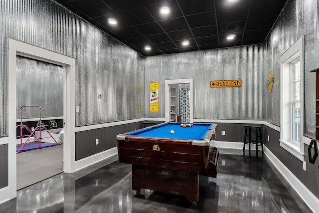 playroom with billiards