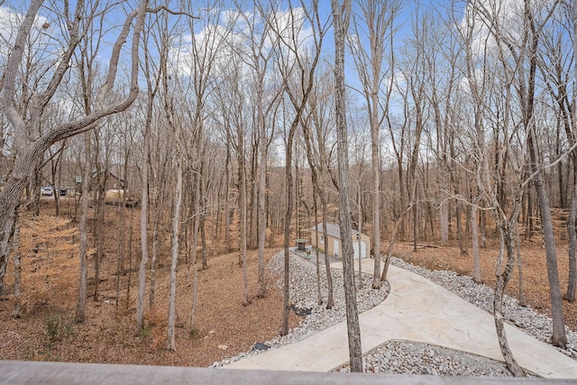 view of yard featuring a garage and an outdoor structure