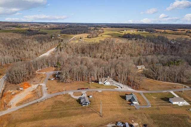 aerial view featuring a rural view