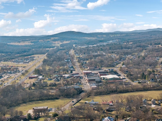 bird's eye view with a mountain view