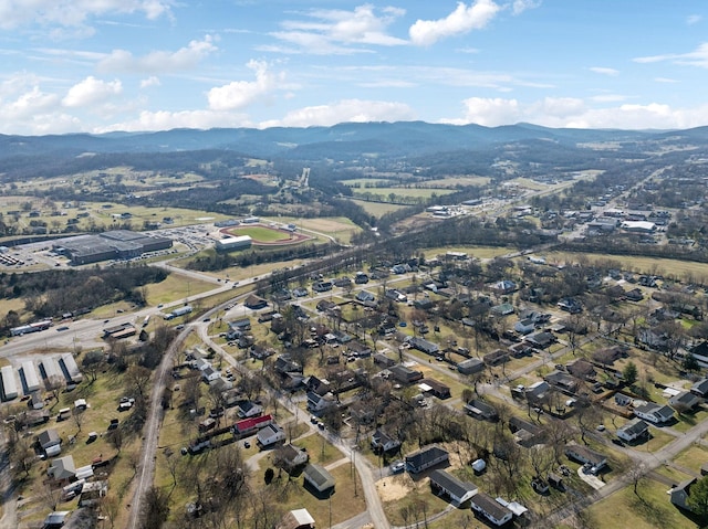 drone / aerial view with a mountain view