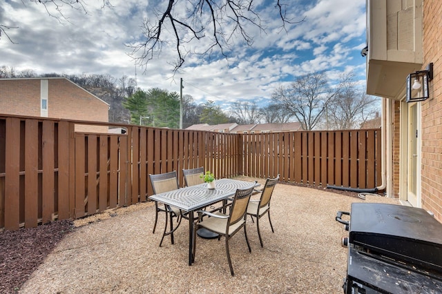 view of patio / terrace with a grill