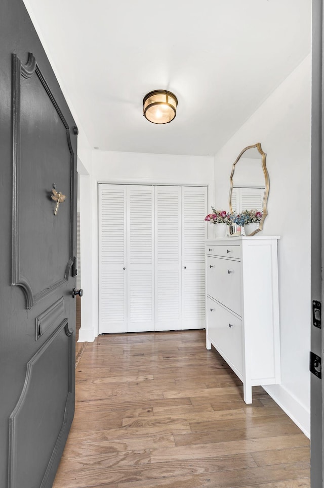 hall featuring light hardwood / wood-style floors