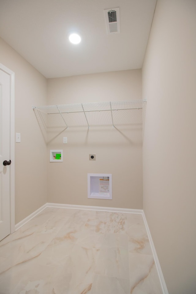 laundry area featuring electric dryer hookup and hookup for a washing machine