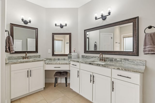 bathroom featuring vanity and tile patterned floors