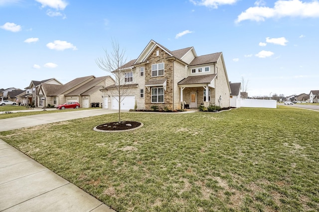 view of front of home featuring a front lawn