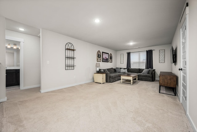 view of carpeted living room