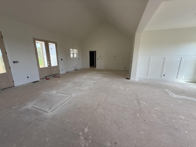 3944 Chapel Hill Rd, Clarksville, TN 37040 - unfurnished living room featuring high vaulted ceiling