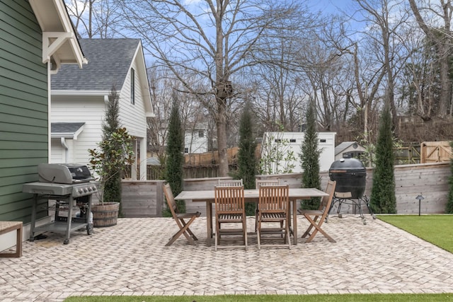 view of patio featuring grilling area