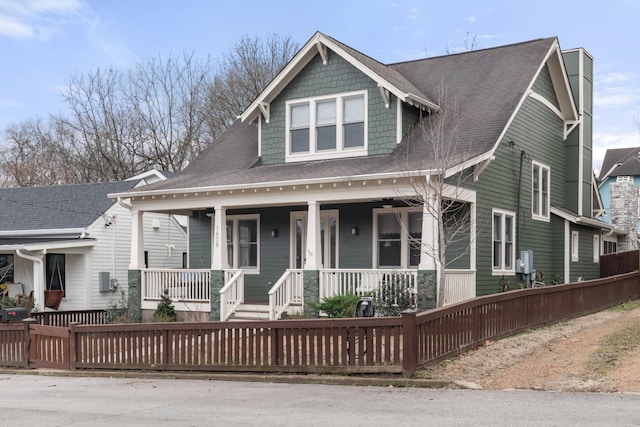 view of front of property with covered porch