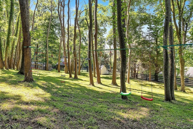 view of yard with a storage unit