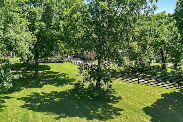 view of yard featuring a rural view