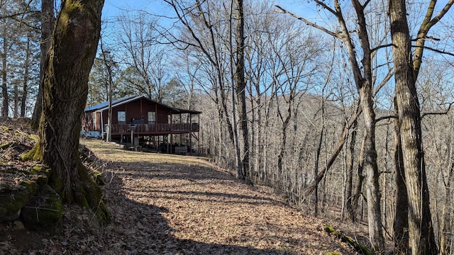 view of yard with a deck