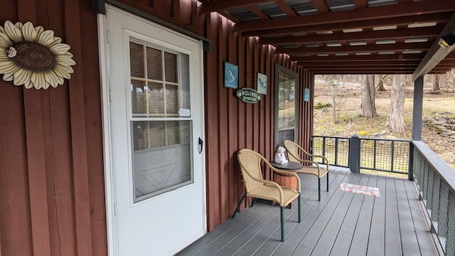 wooden deck with a porch