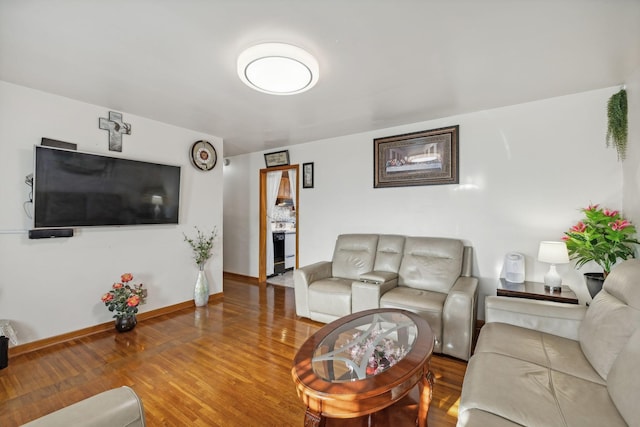 living room featuring hardwood / wood-style floors