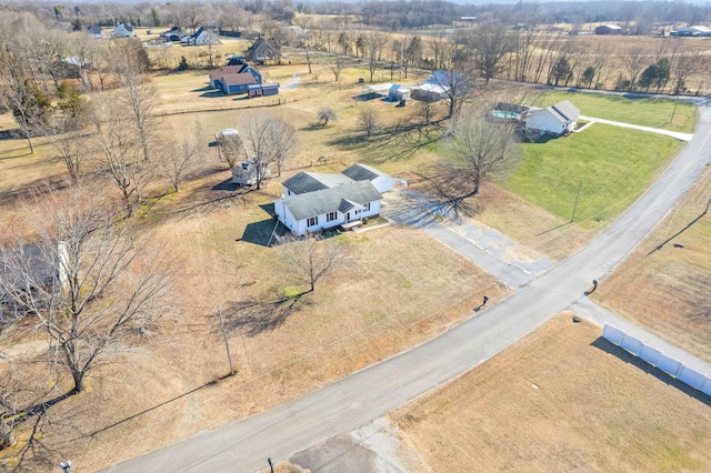 drone / aerial view with a rural view