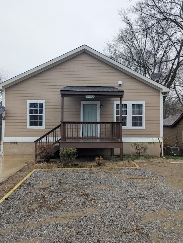 view of front of house featuring central AC