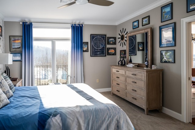 400 Warioto Way Unit 716, Ashland City, TN 37015 - bedroom featuring crown molding, baseboards, carpet floors, and ceiling fan