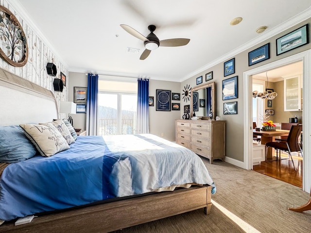 400 Warioto Way Unit 716, Ashland City, TN 37015 - bedroom with crown molding, a chandelier, baseboards, and a ceiling fan