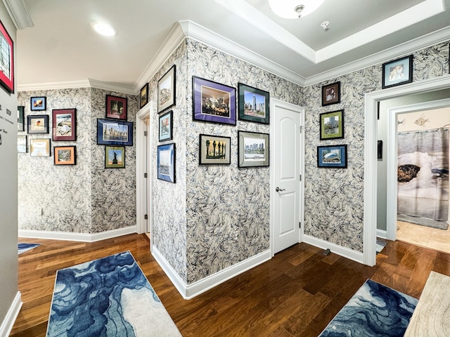 400 Warioto Way Unit 716, Ashland City, TN 37015 - corridor with crown molding, wood finished floors, baseboards, and recessed lighting