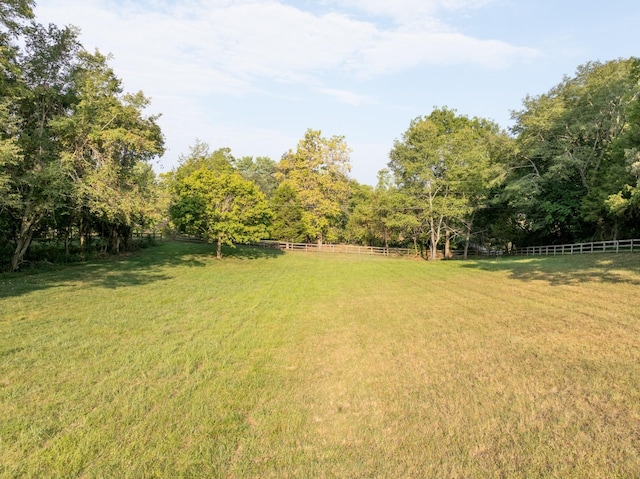 view of yard with a rural view