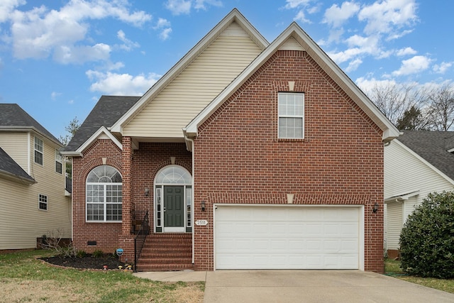 view of property featuring a garage