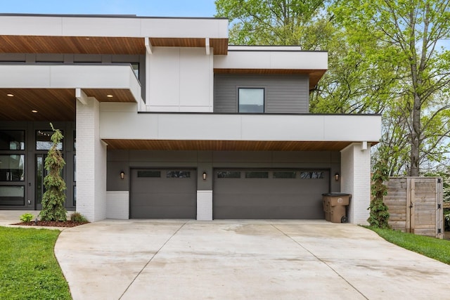 contemporary house featuring a garage