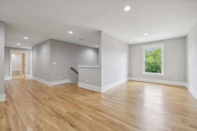 empty room featuring light wood-type flooring