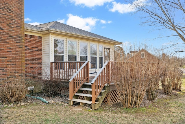 exterior space with a deck