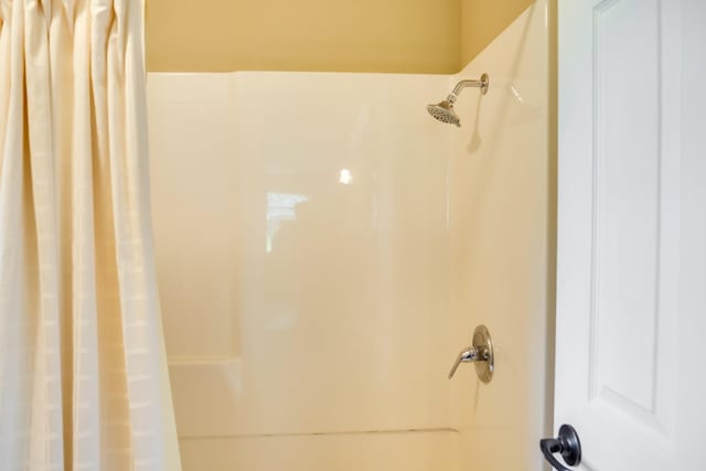 bathroom featuring a shower with curtain