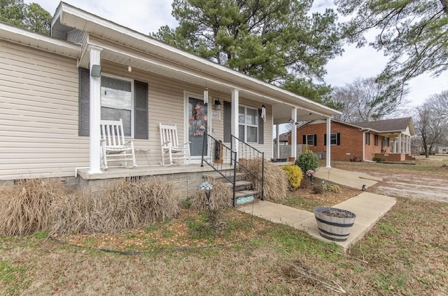 view of front of property with a porch