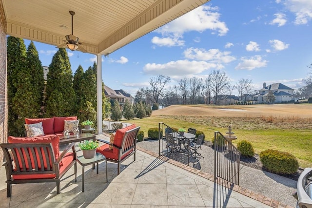 view of patio / terrace featuring outdoor lounge area and ceiling fan