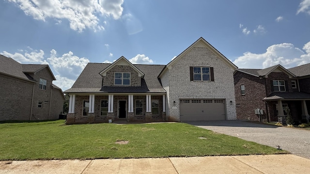 839 Stovers Gln, Murfreesboro, TN 37128 - craftsman inspired home featuring brick siding, concrete driveway, a garage, a porch, and a front yard