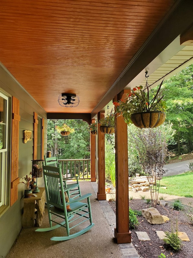 view of patio / terrace featuring covered porch