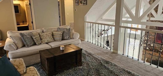 living room featuring carpet floors