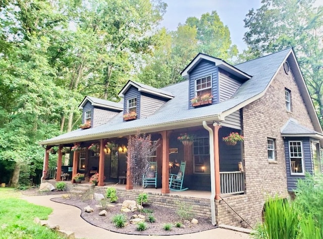 exterior space with covered porch
