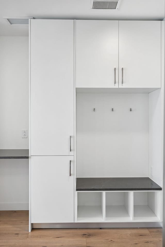 mudroom with light wood-type flooring