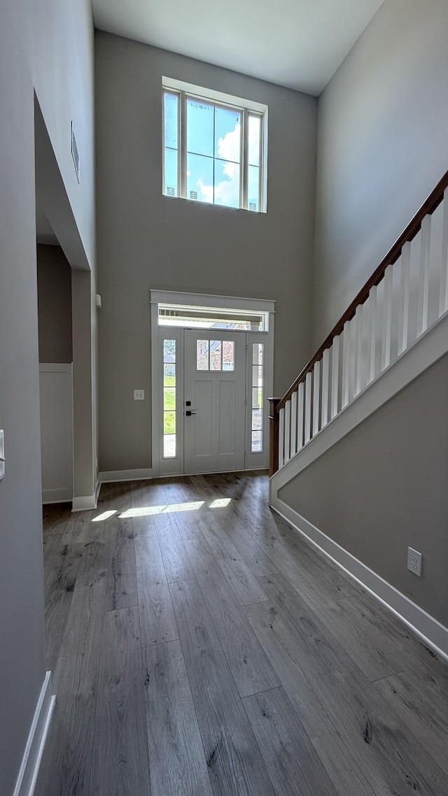 835 Stovers Gln, Murfreesboro, TN 37128 - entrance foyer featuring a high ceiling, wood finished floors, stairs, and healthy amount of natural light