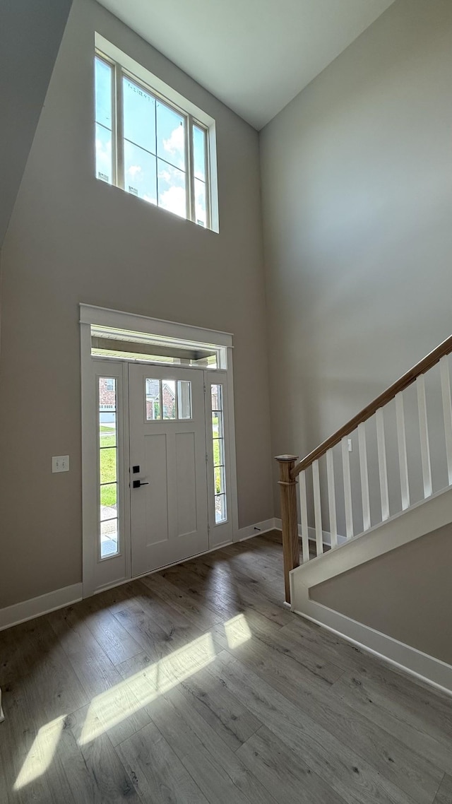 835 Stovers Gln, Murfreesboro, TN 37128 - entrance foyer featuring wood finished floors, plenty of natural light, a high ceiling, and stairway