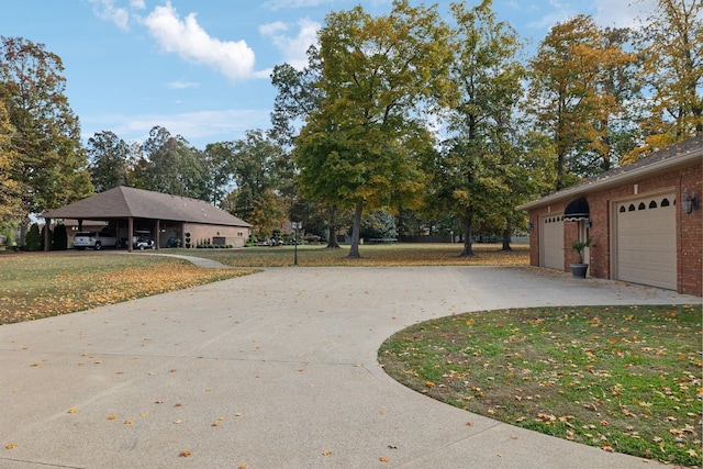 exterior space with a carport