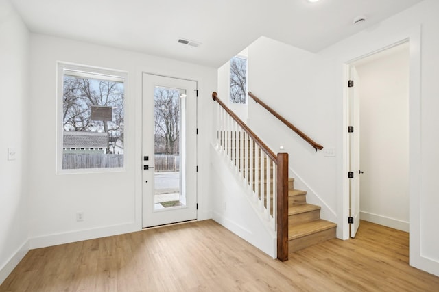 entryway featuring light hardwood / wood-style floors