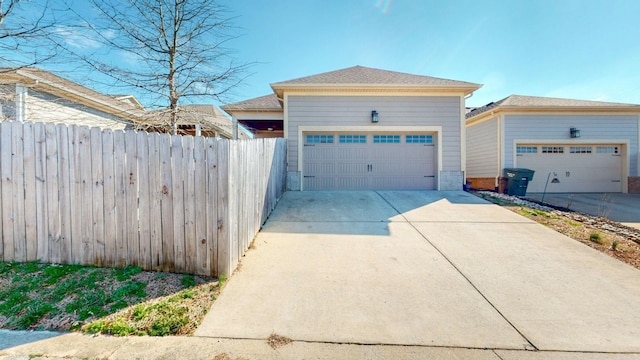 view of garage