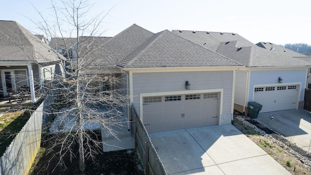 exterior space featuring a garage