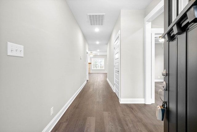 hall featuring hardwood / wood-style flooring