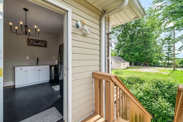 440 N 2nd St, Clarksville, TN 37040 - wooden deck with a sink