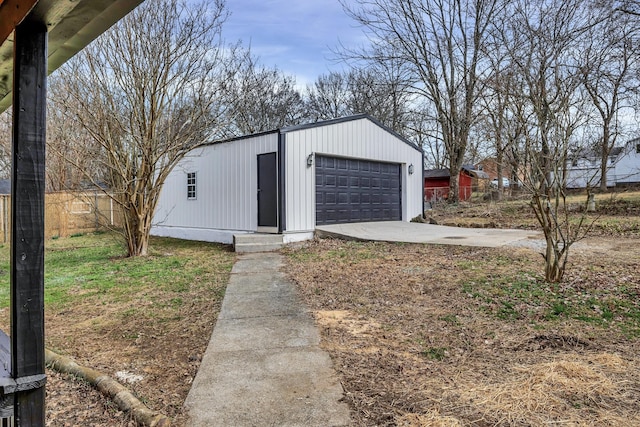 view of outdoor structure with a garage